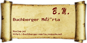Buchberger Márta névjegykártya